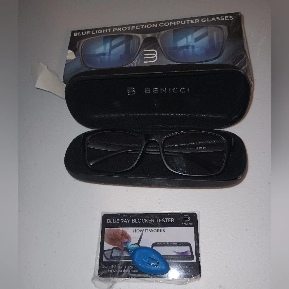 Benicci Black Blue Light Blocking Glasses
